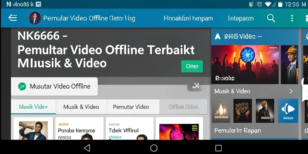 Antarmuka NK666 yang modern dan fungsional untuk Pemutar Video Offline.