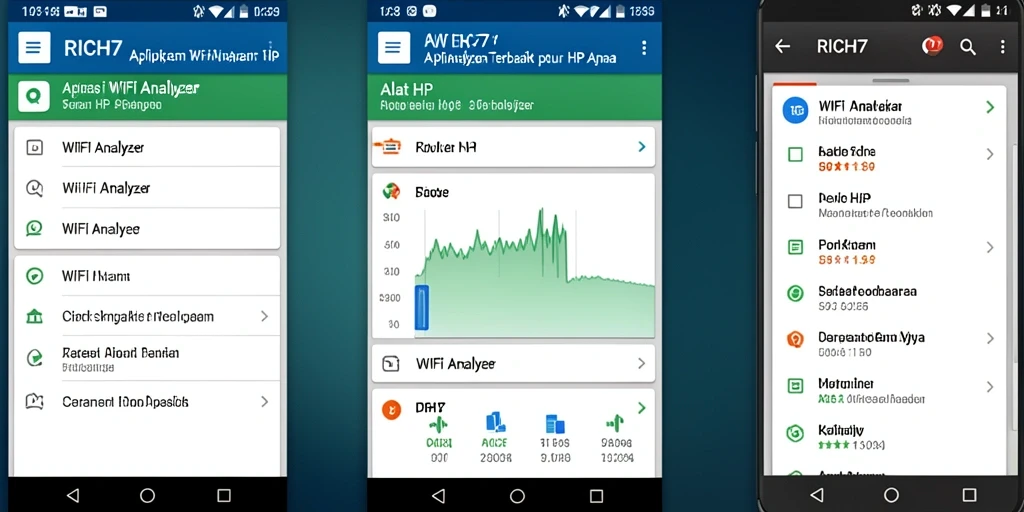 Tampilan antarmuka RICH7 yang sederhana dan informatif untuk analisis WiFi.