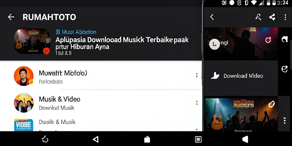 Antarmuka RUMAHTOTO yang intuitif dan mudah digunakan untuk Download Musik.